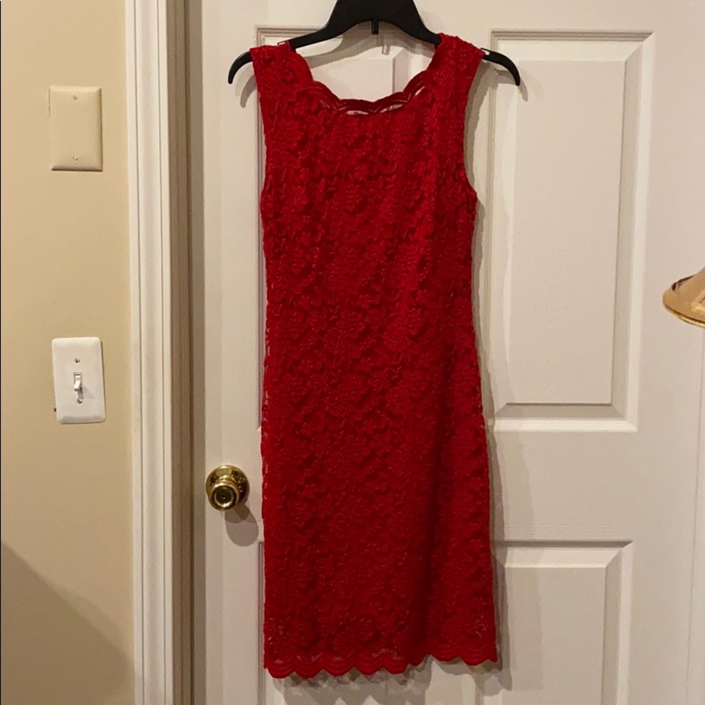 red lace dress
